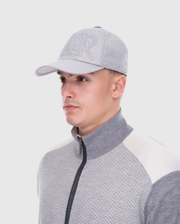 Stefano Ricci gray wool and cashmere cap for men 170090 - photo 2
