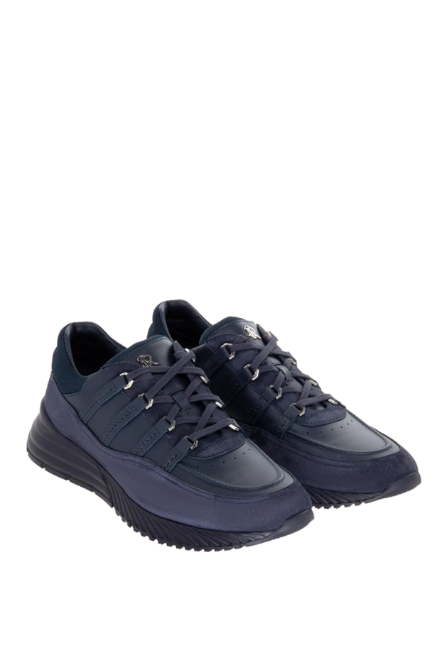 Stefano Ricci blue suede and leather sneakers for men 170092 - photo 3