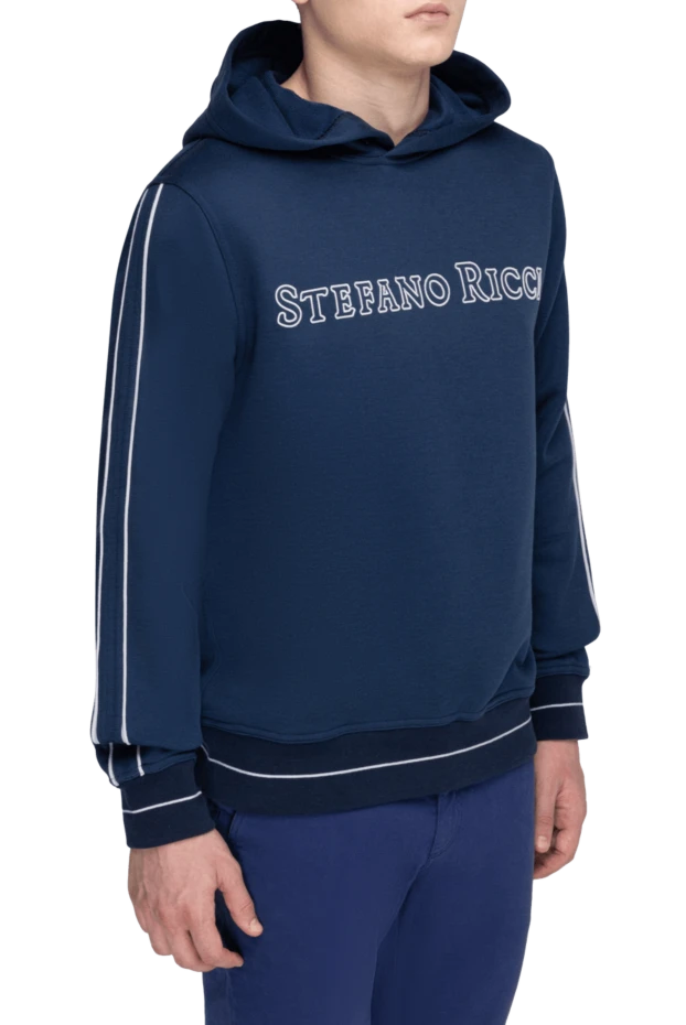 Stefano Ricci hoodie for men made of cotton and silk blue 170112 - photo 3