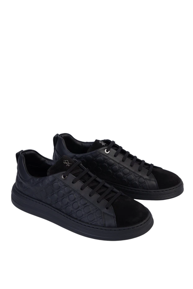 Stefano Ricci black leather sneakers for men 170113 - photo 3