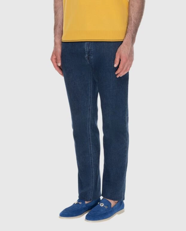 Stefano Ricci blue cotton and cashmere jeans for men 170115 - photo 3