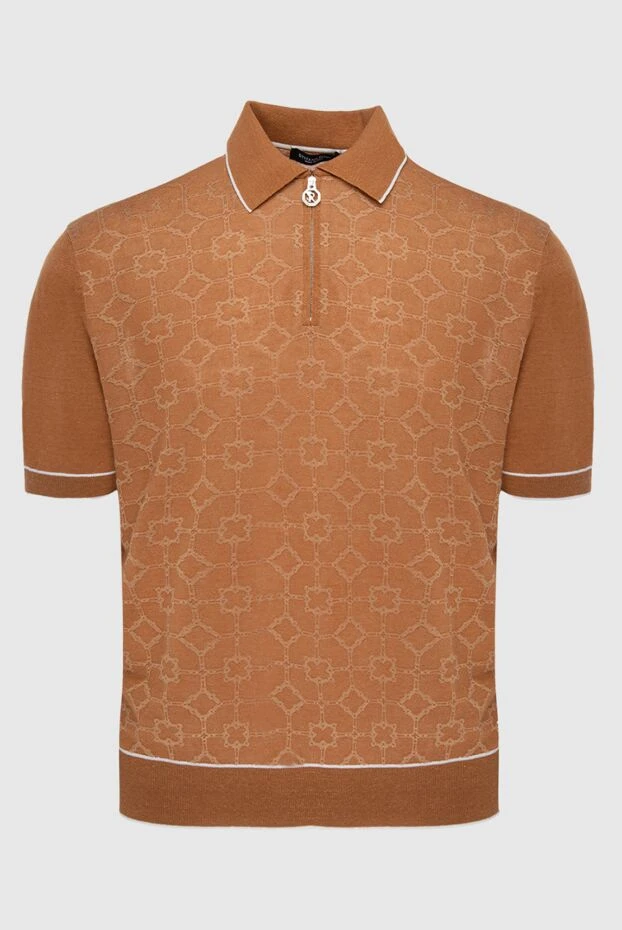 Stefano Ricci brown linen and silk polo for men 170127 - photo 1