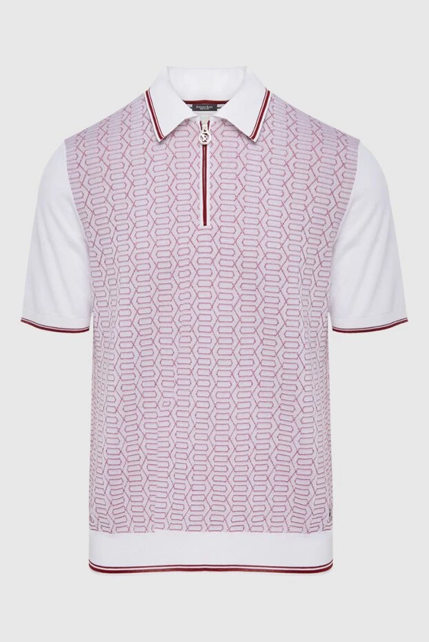 Stefano Ricci поло з бавовни та шовку біле чоловіче 170135 - фото 1