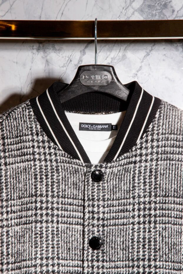 Dolce & Gabbana black leather, wool and polyamide jacket for men 170180 - photo 2