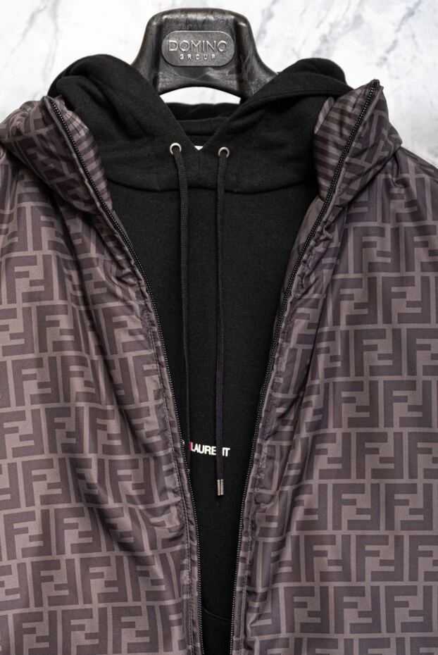 Fendi reversible brown vest with graphic logo and diagonal stripes 170200 - photo 2