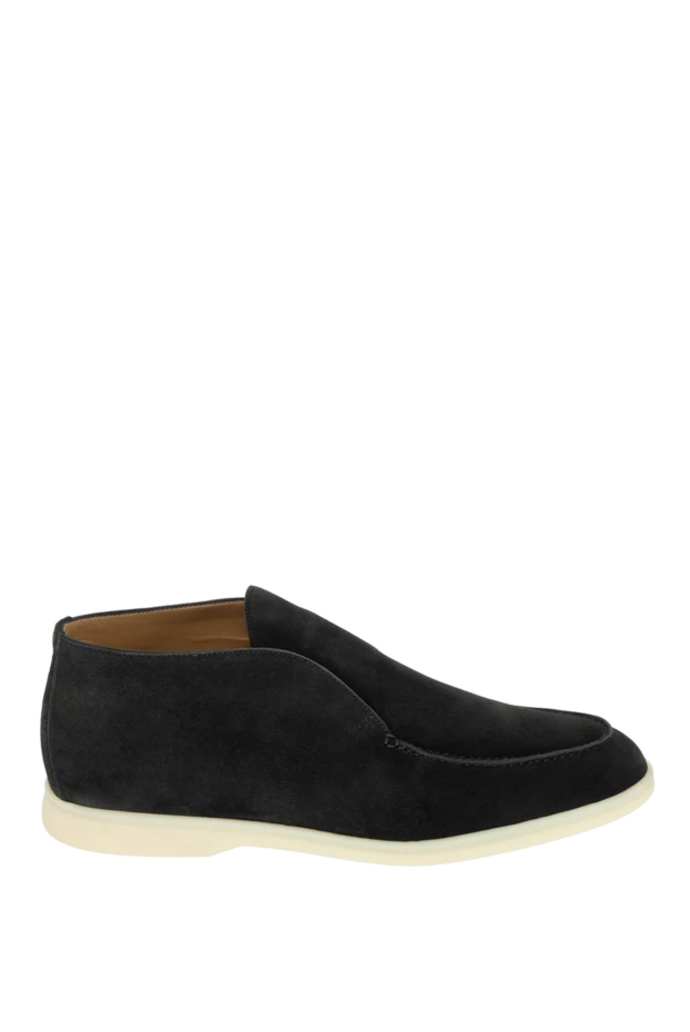 Black nubuck loafers for men