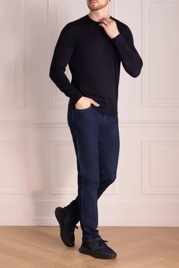 Loro Piana man men's blue long sleeve wool jumper buy with prices and photos 170223 - photo 2