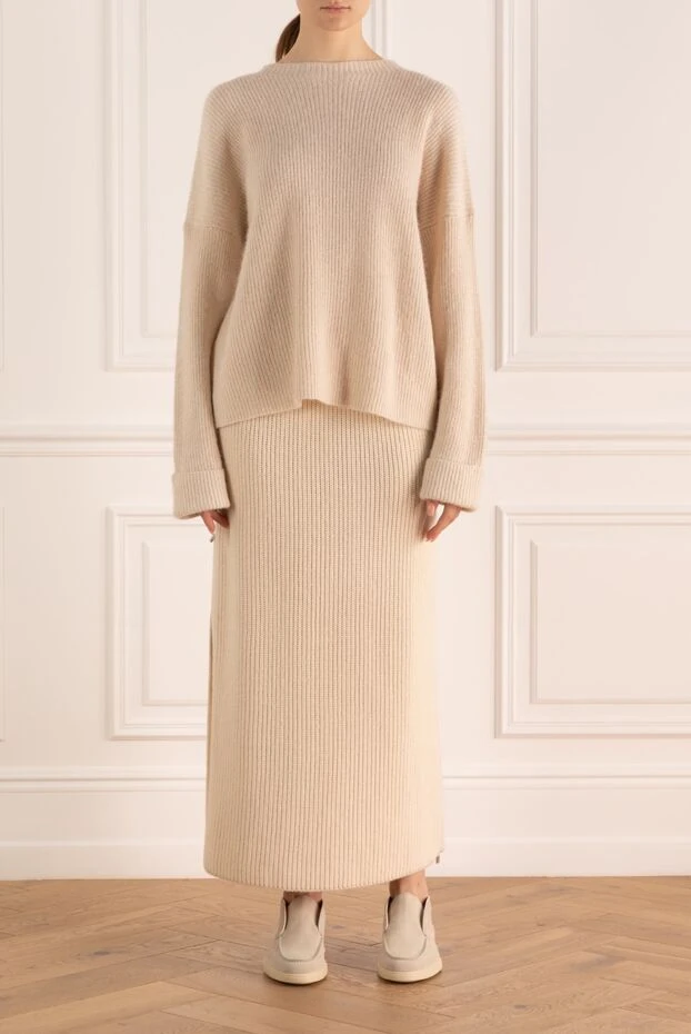 Loro Piana woman beige cashmere skirt for women 170224 - photo 2