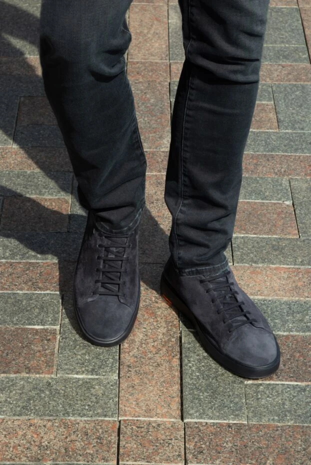 Santoni gray nubuck sneakers for men 170254 - photo 2