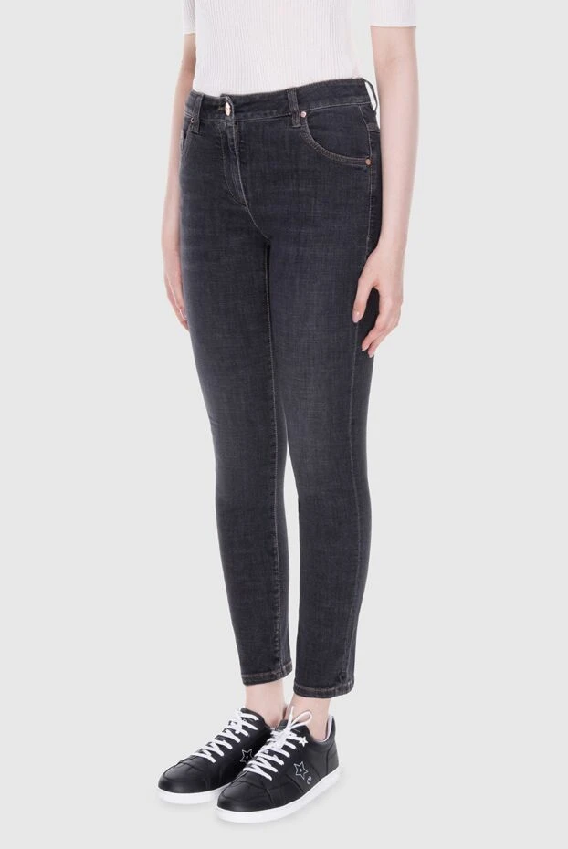 Brunello Cucinelli женские джинсы из темного денима с мягкой обработкой ткани 170269 - фото 3