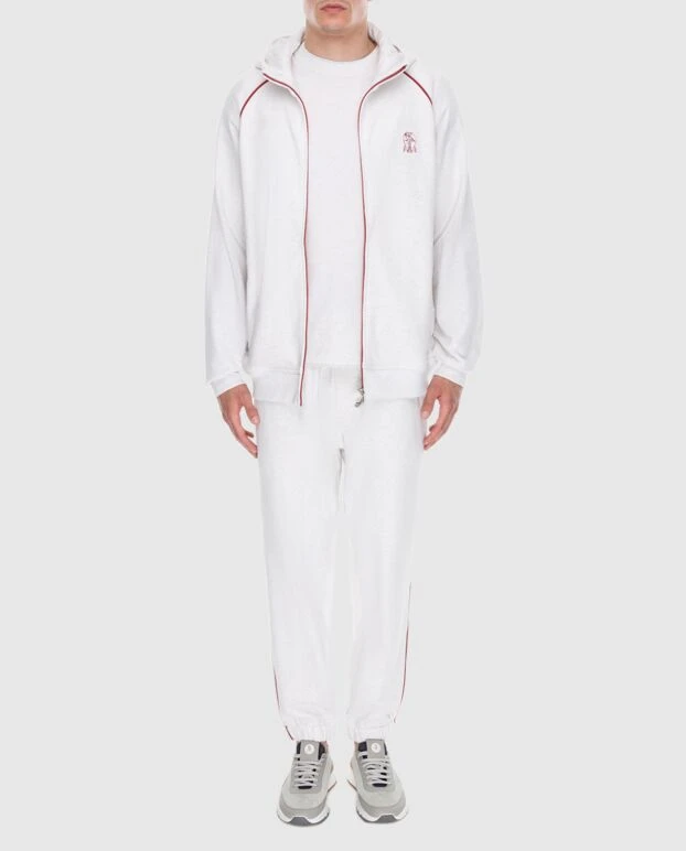 Sports suit for men made of cotton white - photo 2
