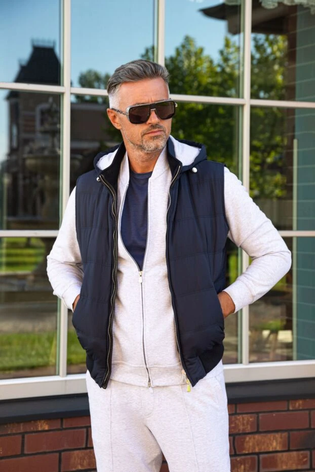 Brunello Cucinelli светло серый спортивный костюм из мягкого трикотажа 170323 - фото 3