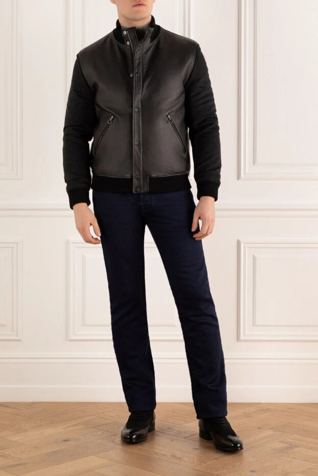 Seraphin man black calfskin and cashmere jacket for men buy with prices and photos 170336 - photo 2