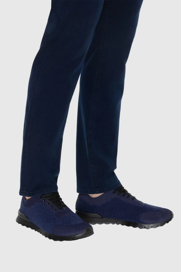 Kiton man blue wool sneakers for men 170365 - photo 2