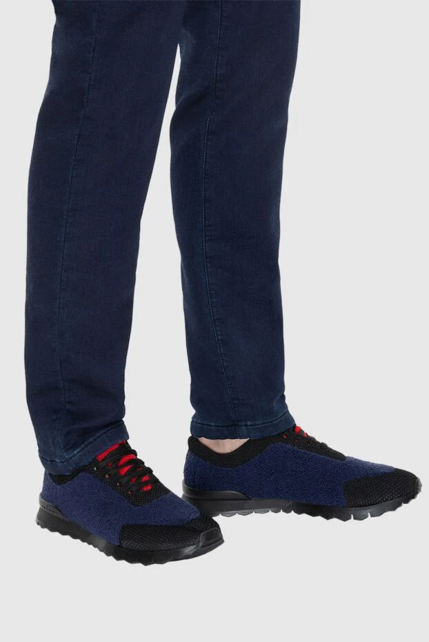 Kiton man blue wool sneakers for men 170366 - photo 2