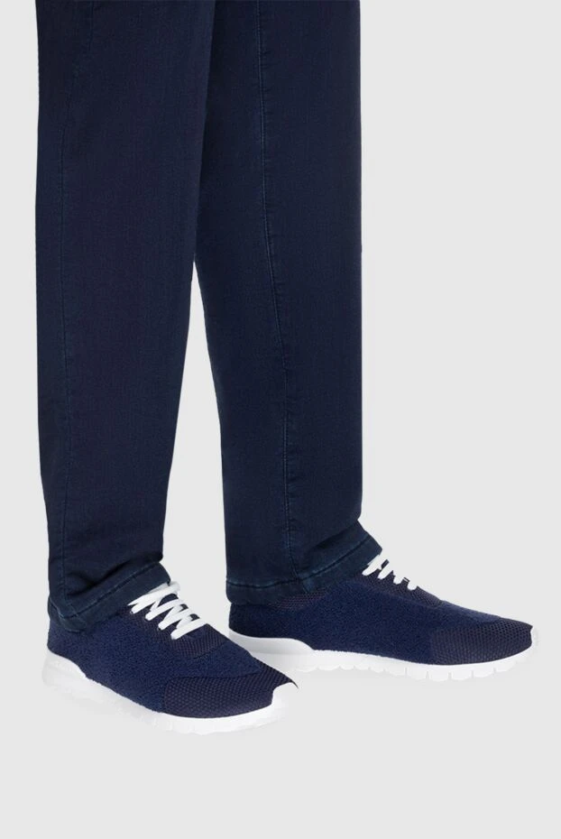 Kiton man blue wool sneakers for men 170368 - photo 2