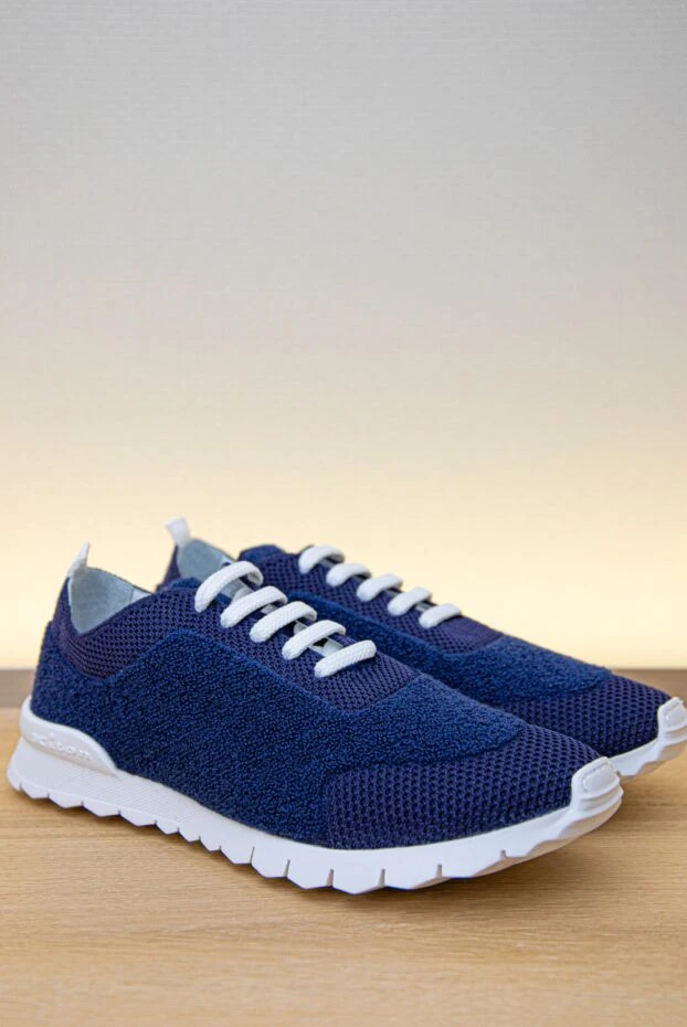 Kiton dark blue sneakers with terry inserts and a lightweight sole 170368 - photo 2