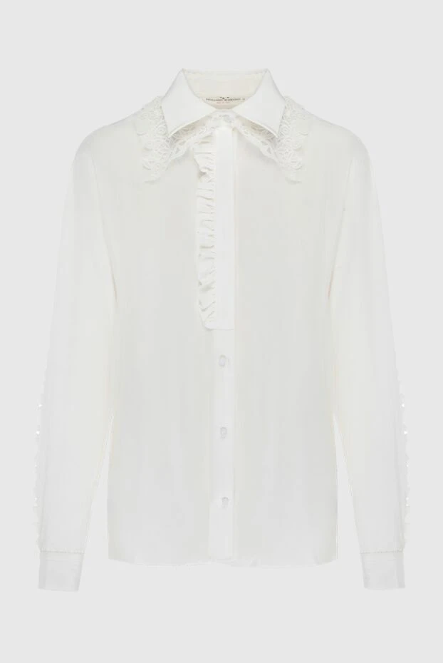 Ermanno Scervino women's silk blouse with ruffle stripes white 170389 - photo 1