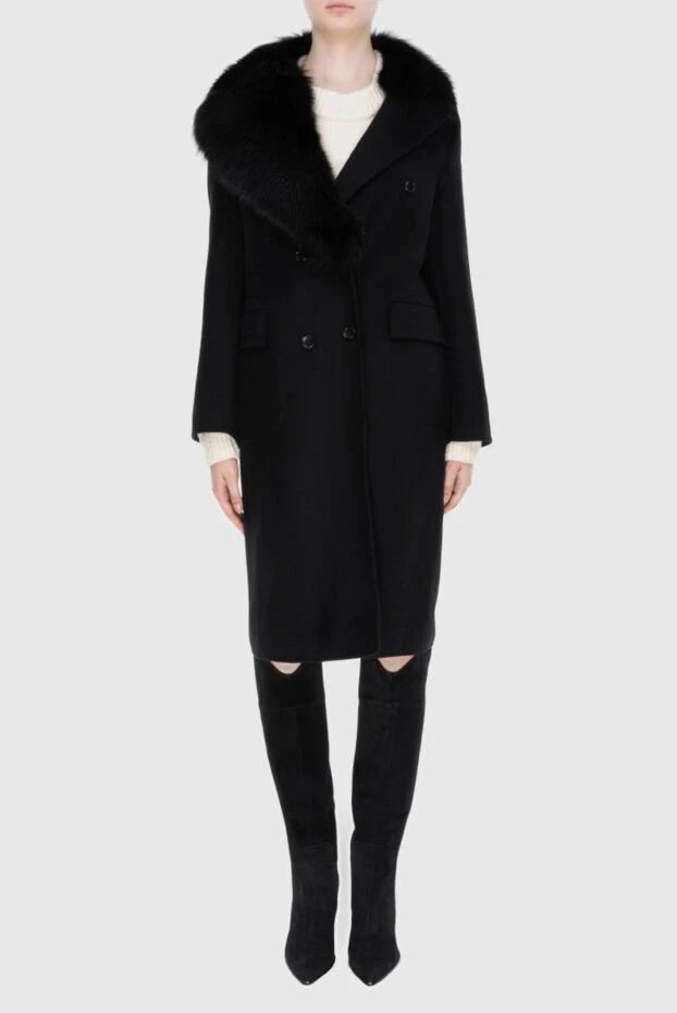 Ermanno Scervino woman women's black wool and cashmere coat 170405 - photo 2