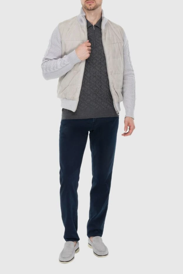 Tombolini man white wool and suede jacket for men 170415 - photo 2