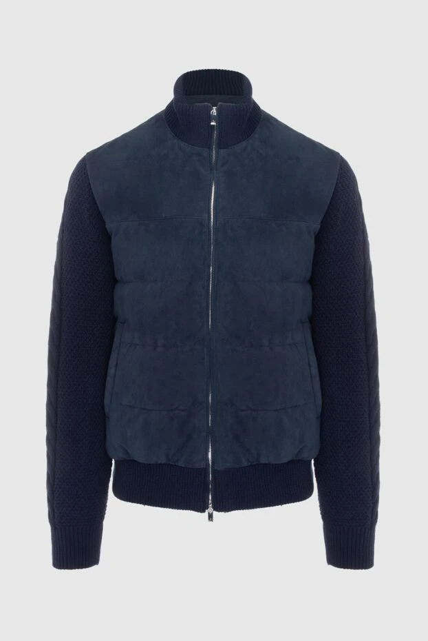 Tombolini man wool and suede jacket blue for men 170416 - photo 1