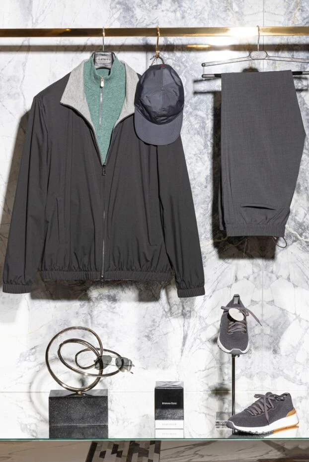 Tombolini men's trousers universal gray with drawstrings at the waist 170419 - photo 2