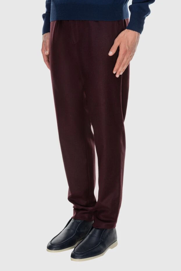 Tombolini man men's burgundy wool trousers 170422 - photo 3