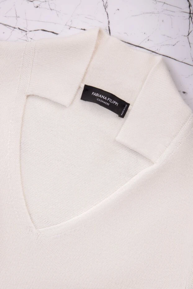 Fabiana Filippi молочний джемпер із кашеміру та відкладеним коміром із декоративними погонами. 170475 - фото 2
