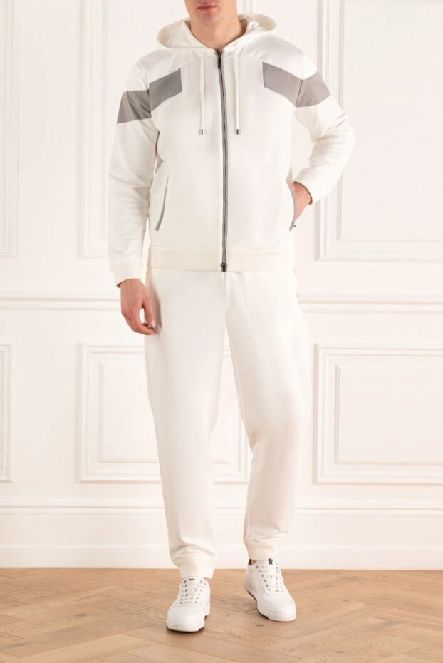 Sports suit for men made of cotton and elastane white - photo 2