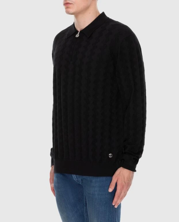 Stefano Ricci long-sleeved polo shirt made of silk and cashmere black for men 170494 - photo 3