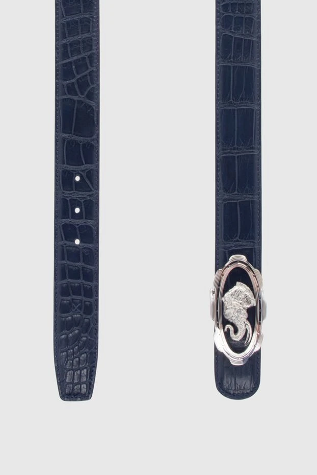 Stefano Ricci ремінь зі шкіри крокодила синій чоловічий 170502 - фото 3