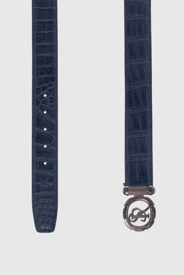 Stefano Ricci ремінь зі шкіри крокодила синій чоловічий 170503 - фото 3
