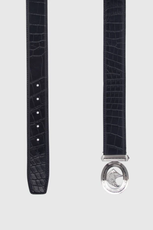 Stefano Ricci ремінь зі шкіри крокодила чорний чоловічий 170506 - фото 3
