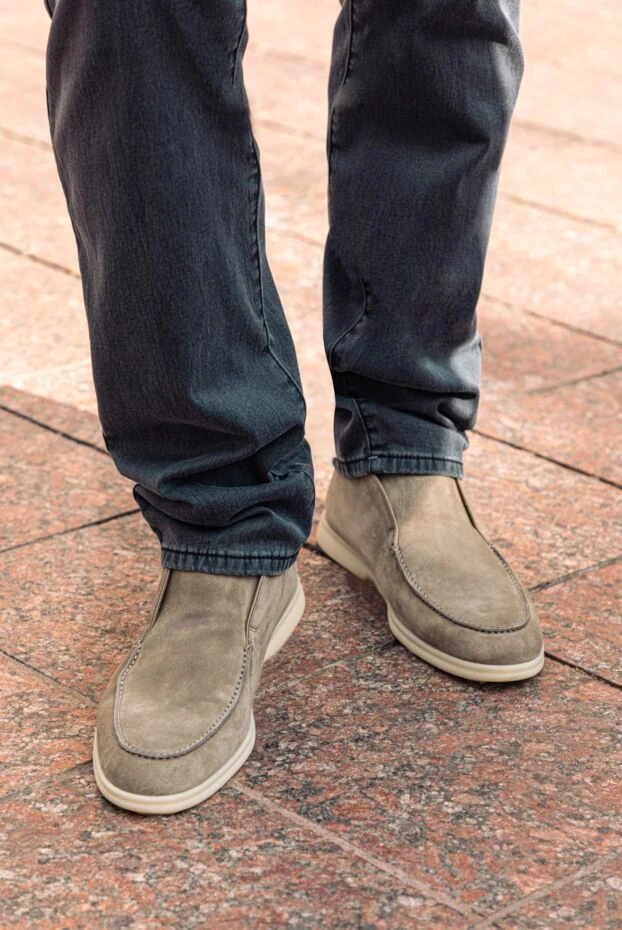 Loro Piana casual men's loafers made of suede with high waist and light sole 170538 - photo 2