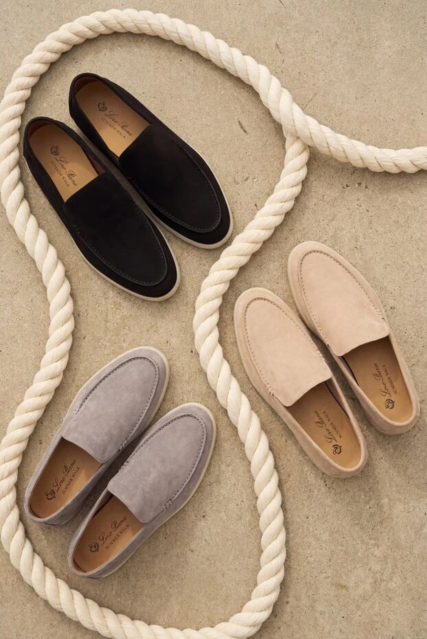 Повсякденні чоловічі лофери із замші з високою посадкою та світлою підошвою - фото 2