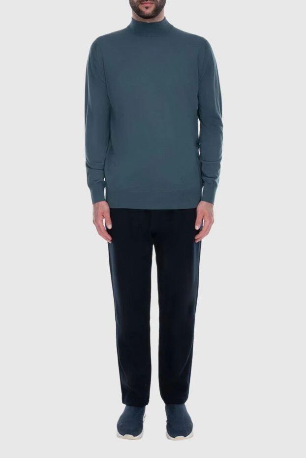Loro Piana man men's jumper with a high stand-up collar made of wool green buy with prices and photos 170563 - photo 2