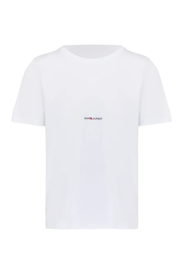 Saint Laurent мужские футболка из хлопка белая мужская купить с ценами и фото 170569 - фото 1