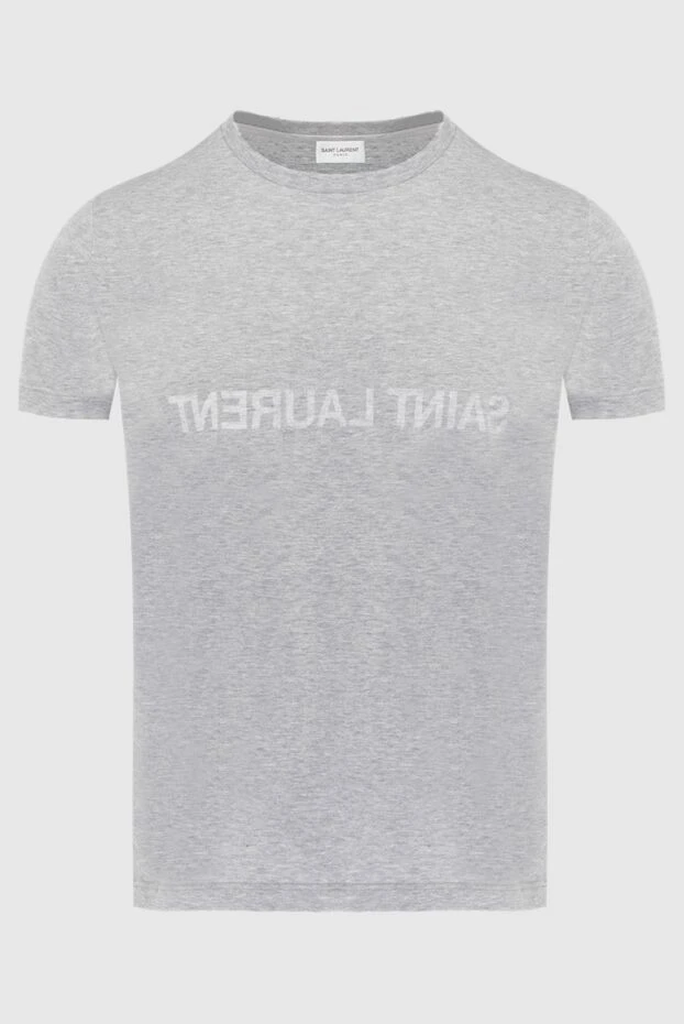 Saint Laurent мужские футболка из хлопка серая мужская купить с ценами и фото 170571 - фото 1