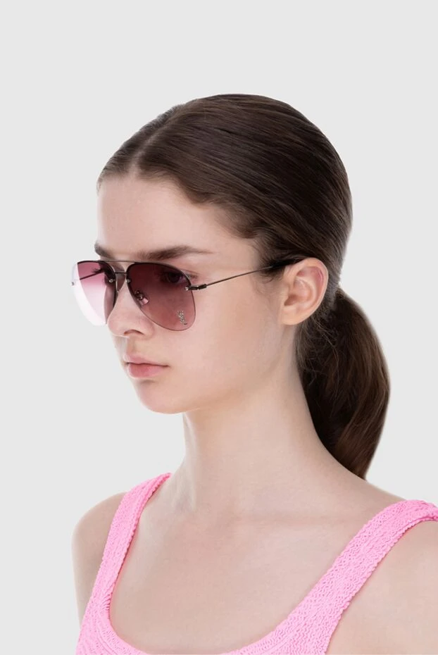 Saint Laurent жіночі окуляри з пластику та металу рожеві жіночі купити фото з цінами 170605 - фото 2