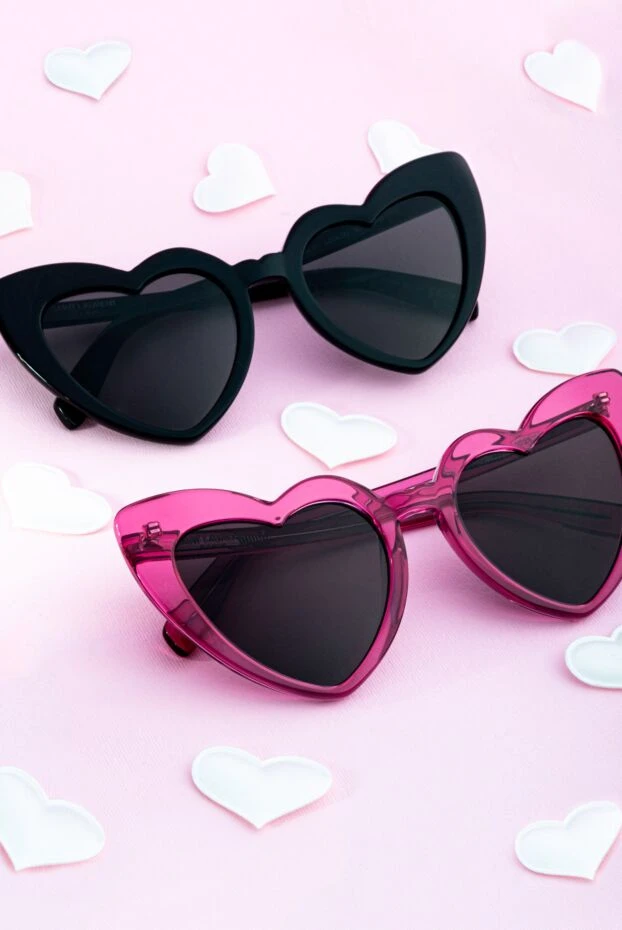 Saint Laurent окуляри жіночі рожеві в формі сердця 170606 - фото 2