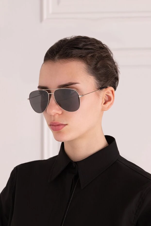 Saint Laurent жіночі окуляри з пластику та металу сірі жіночі купити фото з цінами 170611 - фото 2