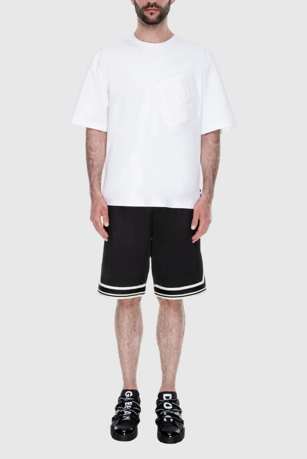 Fendi мужские футболка из хлопка белая мужская купить с ценами и фото 170612 - фото 2