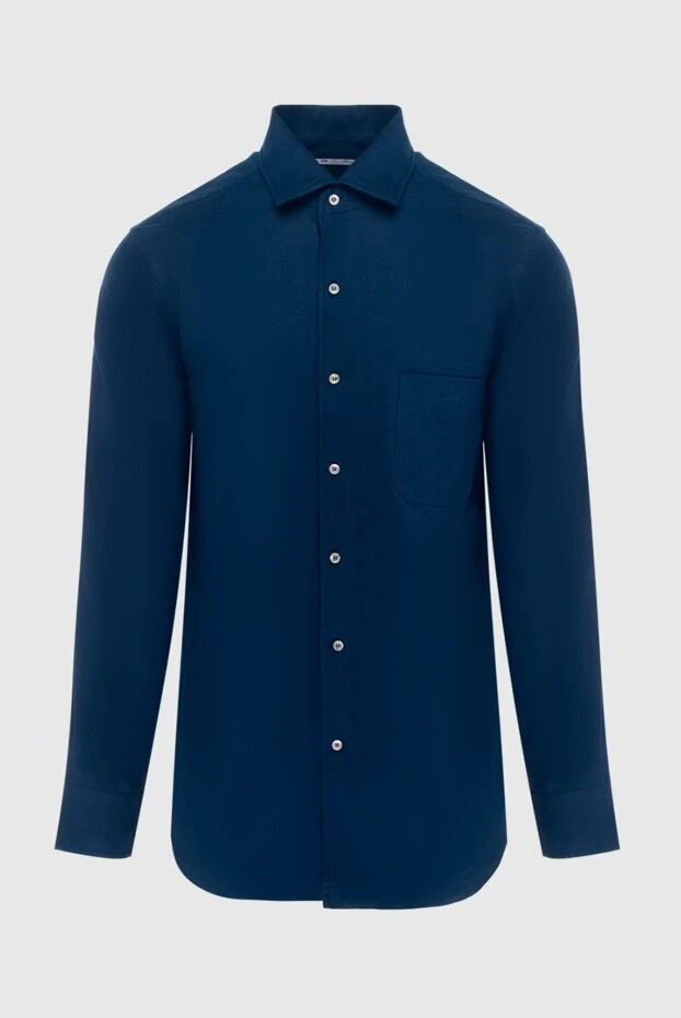 Loro Piana мужские сорочка из хлопка синяя мужская купить с ценами и фото 170620 - фото 1