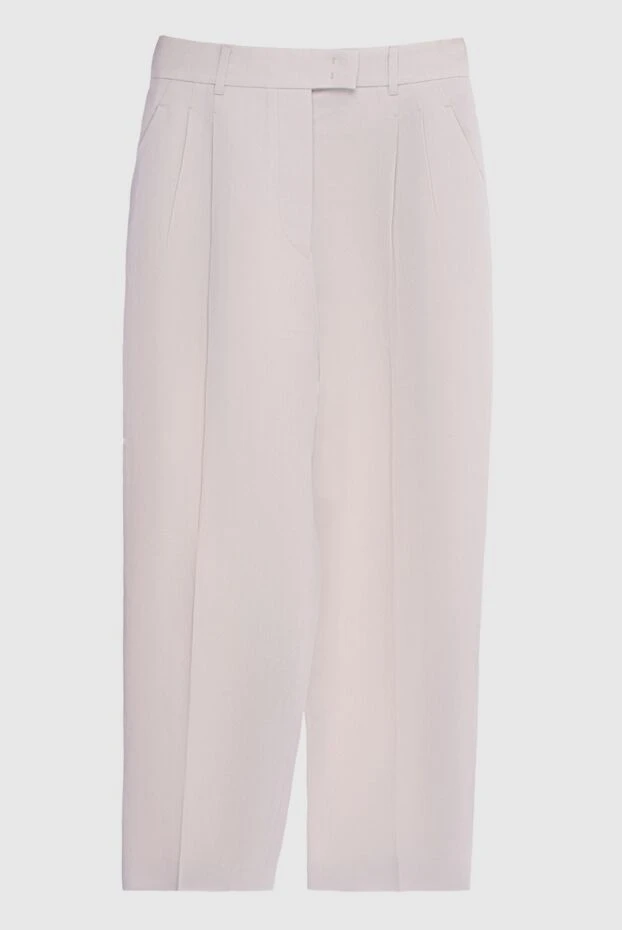 Loro Piana женские брюки из шерсти и текстиля белые женские купить с ценами и фото 170633 - фото 1
