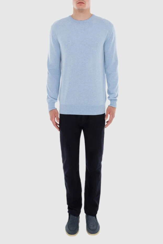 Cesare di Napoli man blue cashmere jumper for men buy with prices and photos 170678 - photo 2