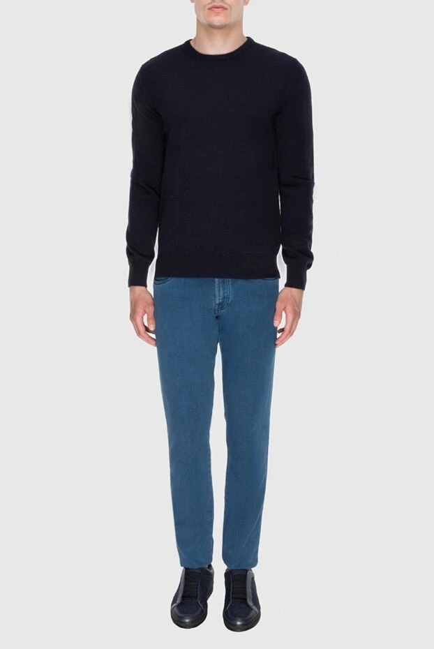 Cesare di Napoli man cashmere jumper blue for men buy with prices and photos 170681 - photo 2