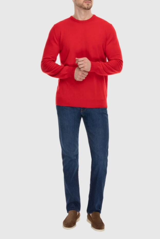 Cesare di Napoli man red cashmere jumper for men buy with prices and photos 170682 - photo 2