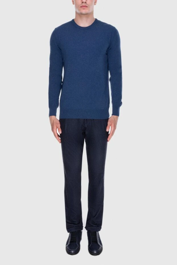 Cesare di Napoli man cashmere jumper blue for men 170684 - photo 2