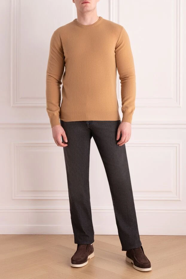 Cesare di Napoli man cashmere and wool jumper beige for men buy with prices and photos 170690 - photo 2