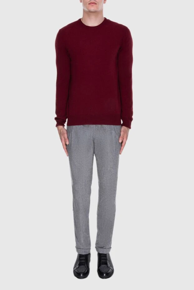 Cesare di Napoli man cashmere and wool jumper burgundy for men buy with prices and photos 170691 - photo 2